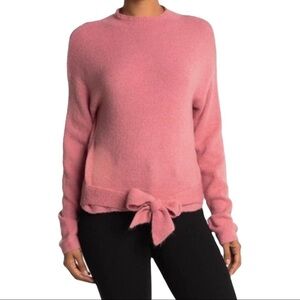 WAYF Where Are You From Mock Neck Tie Waist Sweater Blush Pink XS NWT